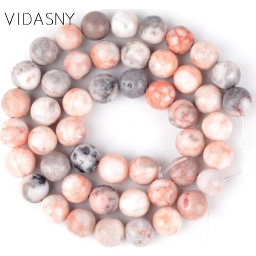 Pink Zebra Jaspers Natural Round Stone Beads For Jewelry Making 4/6/8/10/12mm Loose Beads Diy Bracelet Necklace 15" Wholesale