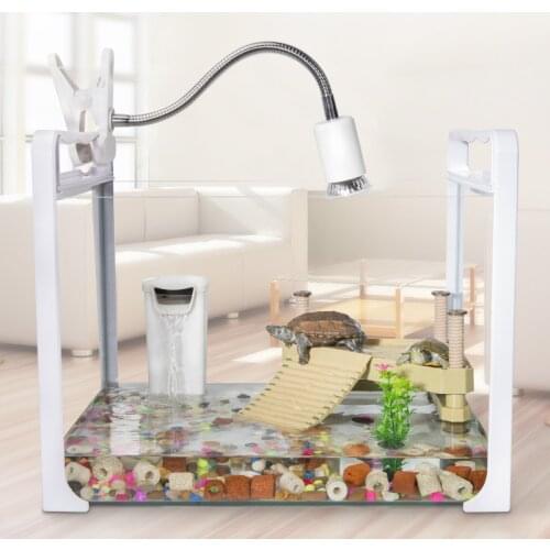 Tortoise Tank Turtle Cylinder with Drying Platform Water Tank Glass Brazilian Turtle Tank Raising Turtle Special Cylinder