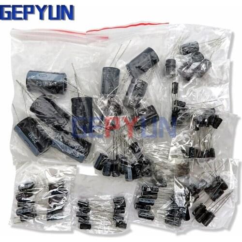 120pcs/lot 15 value Electrolytic Capacitors 50V 1uF-2200uF Sample Kit Radial Electrolytic Capacitor Assortment Set 2.2UF 4.7UF