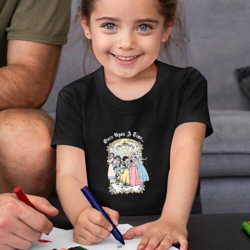 Summer New Products Unisex T-Shirts Kawaii Outdoor Cartoon Princesses Pattern Short Sleeve Color Children T Shirts Comfort Trend