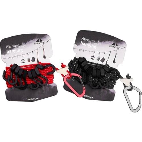 ShineTrip Outdoor Multi-Function Clothesline Can Adjust Non-Slip Sky Curtain Hanging Rope Windproof Hanging Clothes Hook