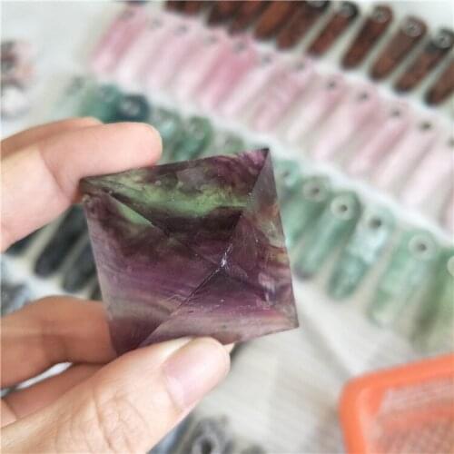Natural colordul Fluorite Crystal pyramid Specimen 30-40mm gemstone fluorite dispel negative energy meditation stones