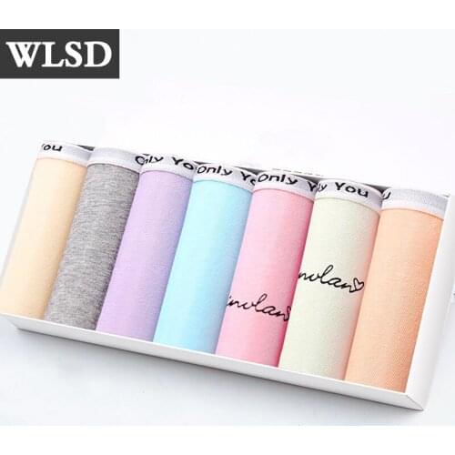7Pcs/lot Women Underwear Week Days Cotton Briefs Everyday Pants Letter Sexy New Girls Panties Lingerie Plus Size3XL 7Colors