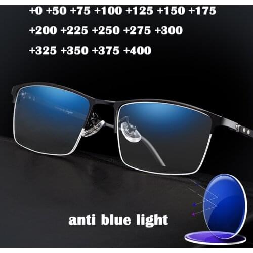 Ultralight Business Anti Blue-ray Reading Glasses Unisex UV Protection Computer Anti-fatigue Hyperopia Reader Glasses Flexible