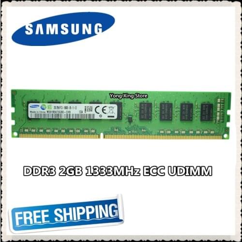Samsung DDR3 2GB server workstation memory 1333MHz Pure ECC UDIMM 2RX8 PC3-10600E RAM 10600 Unbuffered