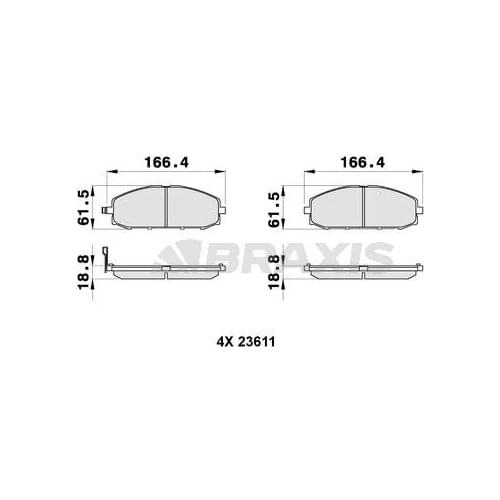 FRONT BRAKE BALATASI PATROL GR II 2.8TD 3.0 DTI 9803 41060 VB290