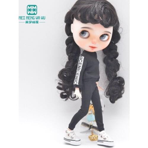Fits 28-30cm Blyth Azone OB23 OB24 1/6 doll clothes accessories Fashion letter sports three-piece suit