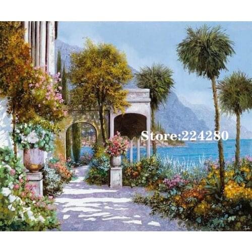 Seaside scenery Needlework,sets Cross stitch Handmade 14CT Canvas DIY,Cross-stitch kits,For Embroidery Arts Home