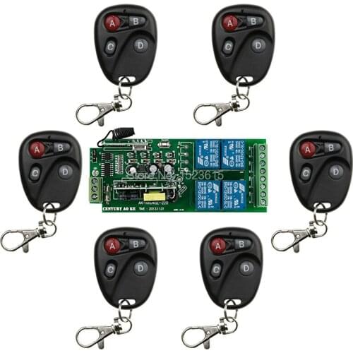 AC85v~250V 110V 4CH Wide voltage Wireless Remote Control Switches 220V Wireless Relay Output Radio RF Transmitter And Receiver