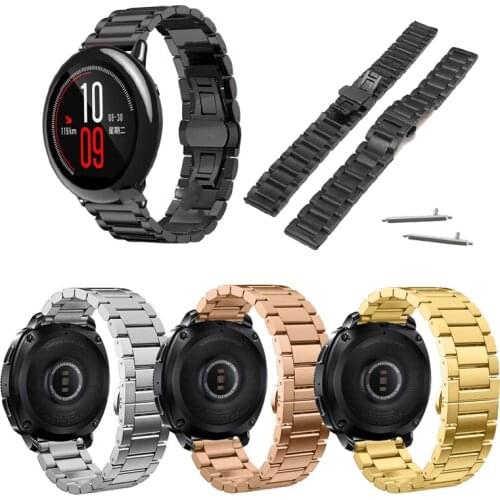 20mm 22mm Stainless Steel Band Strap Butterfly Buckle For Huami Amazfit PACE
