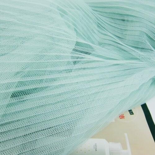 10Metres 150cm Width Evening Gowns Pleated Mesh Fabric Aqua Blue Crumpled Tulle Net Fabric For Organ Skirt Dress Crushed