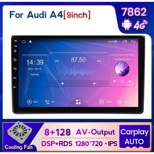 Cooling Fan! Android11 6GB+128GB Car Radio Multimedia video player GPS navigation For Audi A4 B6 B7 S4 B7 B6 RS4 B7 No 2 Din DVD