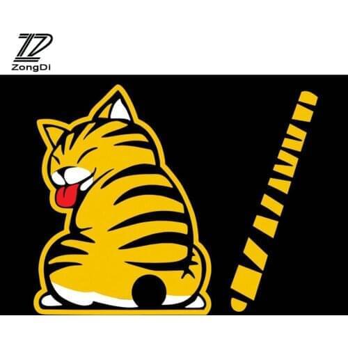 ZD 1Pc Car Rear Window Wiper Cat Stickers Creative for Alfa Romeo Chevrolet Aveo Captiva Ford Focus 3 Fiesta Mondeo Kuga Fusion