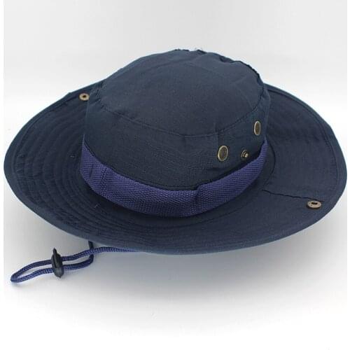 Hot Sale Casual Unisex Outdoor fisherman hat Climbing fishing camouflage bunny hat Jungle Pure color round edge cap Boonie hats