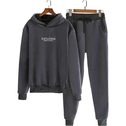 Womens Autumn And Winter Suit Sports Comfortable Outer Wear Tops Cotton Trousers Loose Casual Pants Women