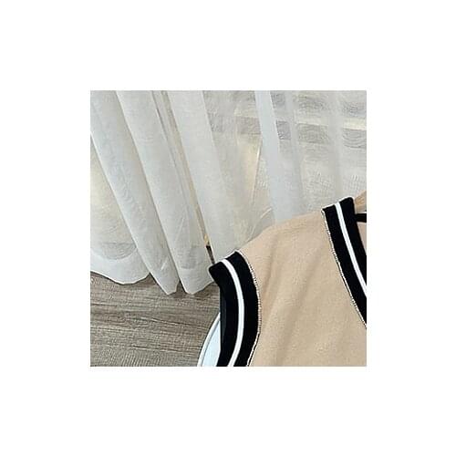 2021 Spring and Summer Diamond Trim Sleeveless Knitted Cardigan Jacket Vest Women