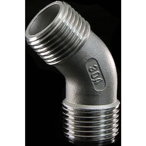 1/2" BSPT Equal Male 45 Degree Elbow Connector Coupler 304 Stainless Pipe Fitting Water Gas Fuel