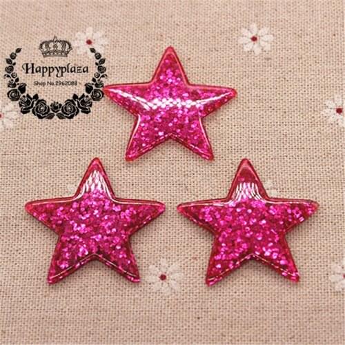 10pcs Kawaii Resin Shiny Hot Pink Five Star Flatback Cabochon Art Supply Decoration Charm Craft DIY Accessories,39mm