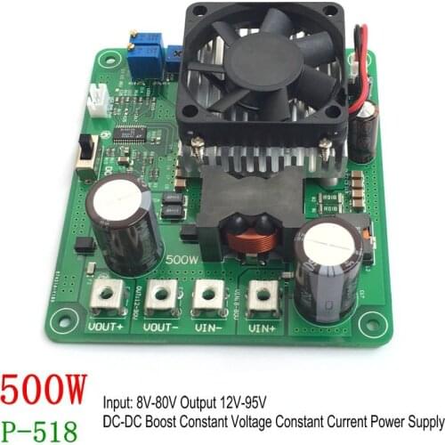 200-500W High Power DC-DC Boost Module Constant Current and Constant Voltage CC/CV8V-90V10A Can Drive 25 Strings