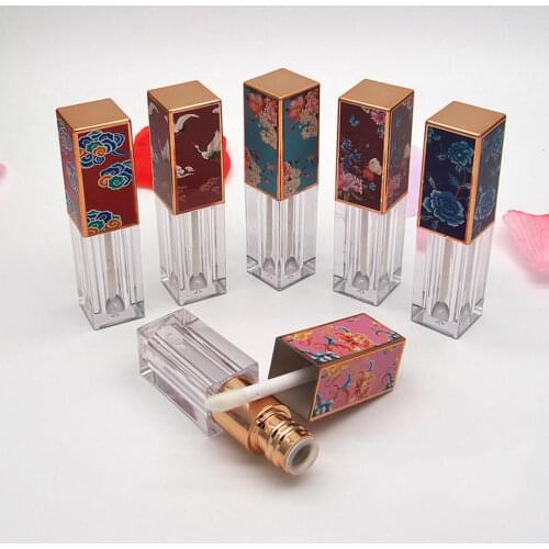 3.5ml Empty Lip Gloss Tubes With 3D Picture Cap Square Lip Glaze Tube Packing Container DIY Lip Balm Bottle Dropshipping