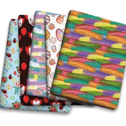 50*150cm New Colorful Cartoon Pattern Printed Leather Polyster Cotton Liverpool Bullet Fabric for DIY Handmade Half Yards