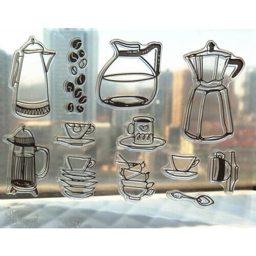 Scrapbook DIY Photo Album Card Rubber Chapter Transparent Seal coffee Clear Stamp 28