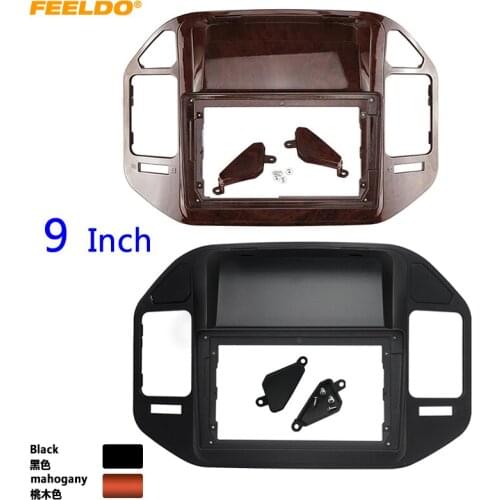 FEELDO Car Audio Radio 2DIN 9" Big Screen Fascia Frame Adapter For Mitsubishi V73 Pajero Dash Fitting Panel Frame Kit #HQ6750