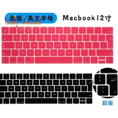 English UK EURO Keyboard Cover Silicone Skin for New Macbook 12 Inch A1534 with Retina Display (2016 NEWEST VERSION) European