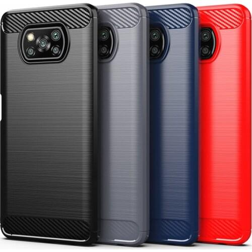 For Xiaomi Poco X3 NFC Case For Xiaomi Poco X3 NFC M2 X2 F2 Pro Cover Silicone Carbon Fiber Phone Case