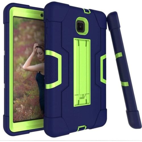 For Samsung Galaxy Tab A 8.0 2018 T387 SM-T387W SM-T387V Shockproof Silicon PC Hybrid Stand Kids Safe Tablet Cover Case +FilmPen
