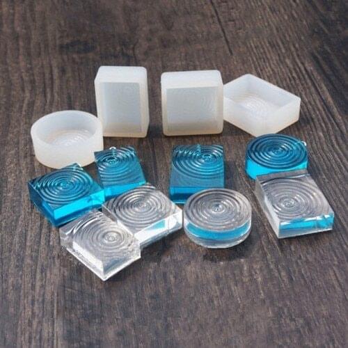 Resin Mold Mix Spiral Shape Square Round Making DIY Jewelry Epoxy Resin Mold DIY Necklace Pendant Jewelry Making Tools