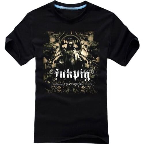 Harajuku Skateboard illustration Skull Angel Fukpig Rock Fashion Brand shirt heavy Death Dark Metal Punk fitness 100%Cotton