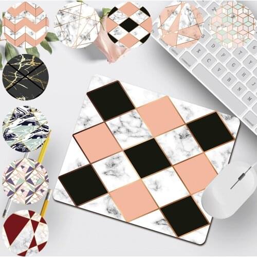 Gaming Mouse Mat Durable Smooth PU Leather Office Computer Mouse-pad Anti-slip Waterproof Geometry Pattern Series Small Mousepad