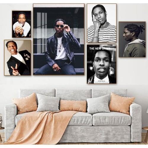 Canvas Painting Silk Poster Home Decoration Art Decor ASAP Rocky Rap Music Star Hip Hop Rapper Fashion Model Wall Art