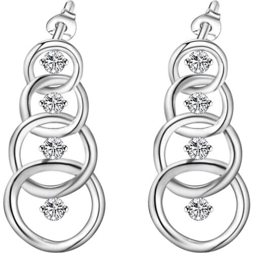 Ring cross with shiny stone high quality Silver Earrings for women fashion jewelry earrings /QPYUZVRT ZNCNJIIT