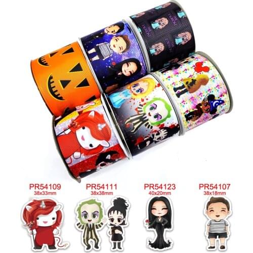 Cartoon characters printed grosgrain ribbon 43288