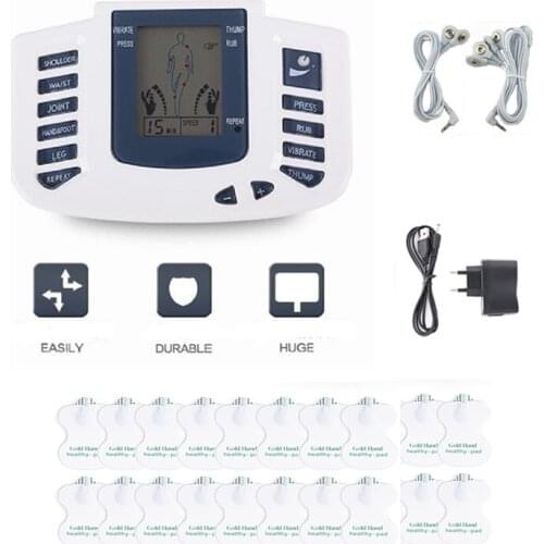 Physical Pulse Therapy Massage Tens Unit Kneading Rub Massage Relax Stiff Muscle Stimulator + 16pcs Electrode Pads Sticker