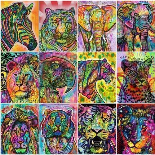 MomoArt Diamond Painting Tiger New Arrival Diamond Mosaic Elephant Animal Full Square Round Embroidery Rhinestones Handicraft