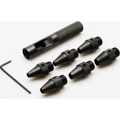 6in2 Leather Hole Puncher Set Handmade Cutters Leather Accessorie Leather Craft Tack Tool with Replacement Head 4.8-7.8mm