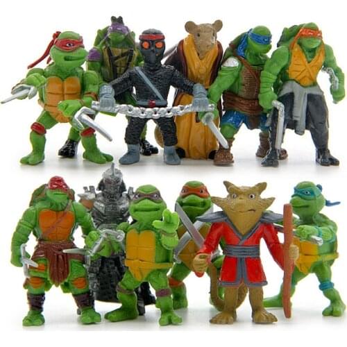 Set Turtle Mini Action Figure Cartoon Tartaruga Leo Raph Mikey Don Turtles Toys For Children Anime Figure PVC Model Doll Gifts