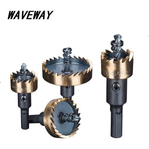 Waveway Drill Bit Set Holesaw Carbide Tip HSS Hole Saw Cutter Drilling Kit Hand Tool forWood Stainless Steel Metal Alloy Cutting