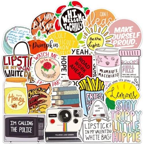 100 PCS Stickers aesthetic vsco Pack Waterproof Sunflower Girl Stickers Skateboard Laptop for Kids Children Toys Animal Sticker