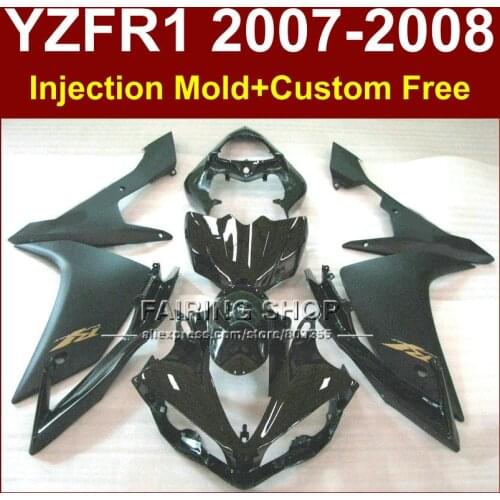 Persomalize black motorcycle fairings for YAMAHA YZFR1 2007 2008 Injection bodywork YZF R1 YZF1000 YZF 1000 07 08 body parts