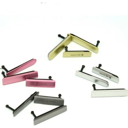 Original USB Charging Port Dust Plug Cover Micro SD Port For Sony Xperia Z1 Compact Mini D5503 SIM Card Port Slot Cover