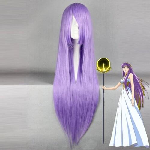 Saint Seiya Cosplay Wigs Saori Kido Cosplay Wigs Heat Resistant Synthetic Anime Cosplay Wig Halloween Carnival Party Women Wigs