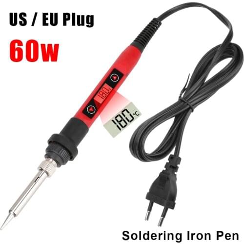60W Adjustable Temperature LCD Display Handle Heat Pencil Soldering Iron Welding Repair Tools Electric Soldering Iron