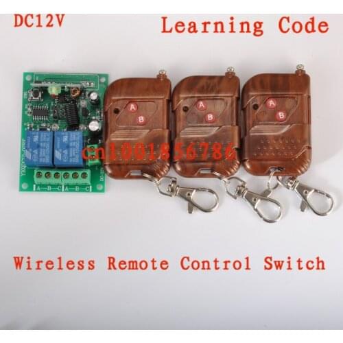 315/433MHZ 12V 2CH remote control light on off switch 3Transmitter 1Receiver Momentary Toggle Latched with Relay indicator