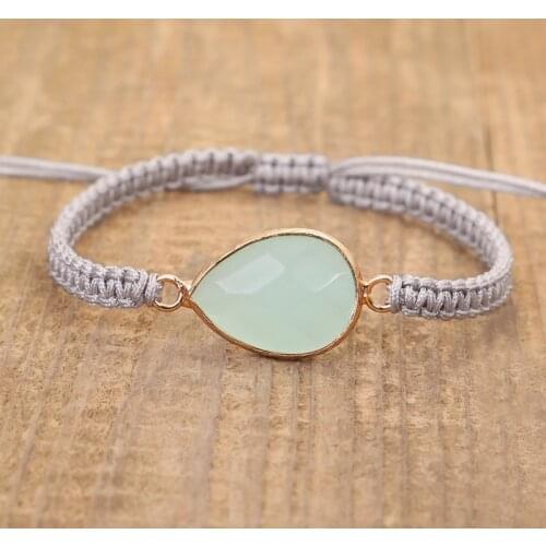 Handmade Braided Rope Lucky String Bracelet Natural Stone Charm Macrame Bracelets Women Bring You Lucky Peaceful Adjustable size