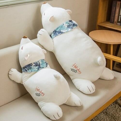 60-100cm Newborn Baby Pillow Polar Bear Stuffed Plush Animals Kawaii Soft Toy Kids Toys for Childrens Room Decoration Doll