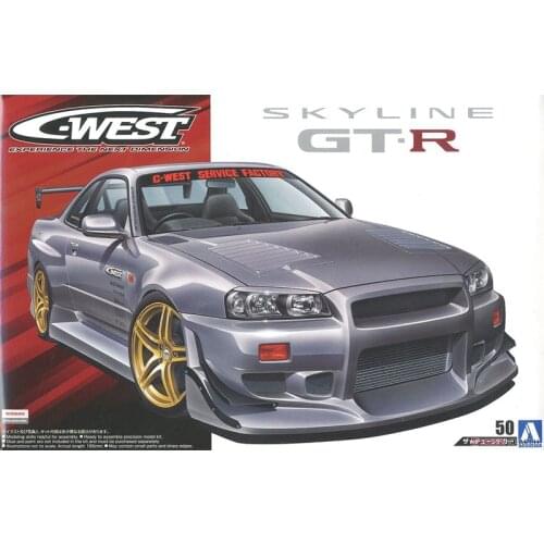 Assembled Car Model 1/24 C-West BNR34 Skyline GT-R 02 Plastic Construction Painting Kit Toy Decoration Ornament Collection 05542